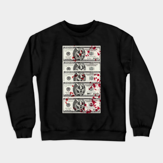 Licky Cat dollar bill print Crewneck Sweatshirt by terrordro.me